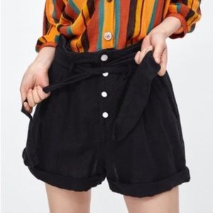ZARA paper bag waist shorts